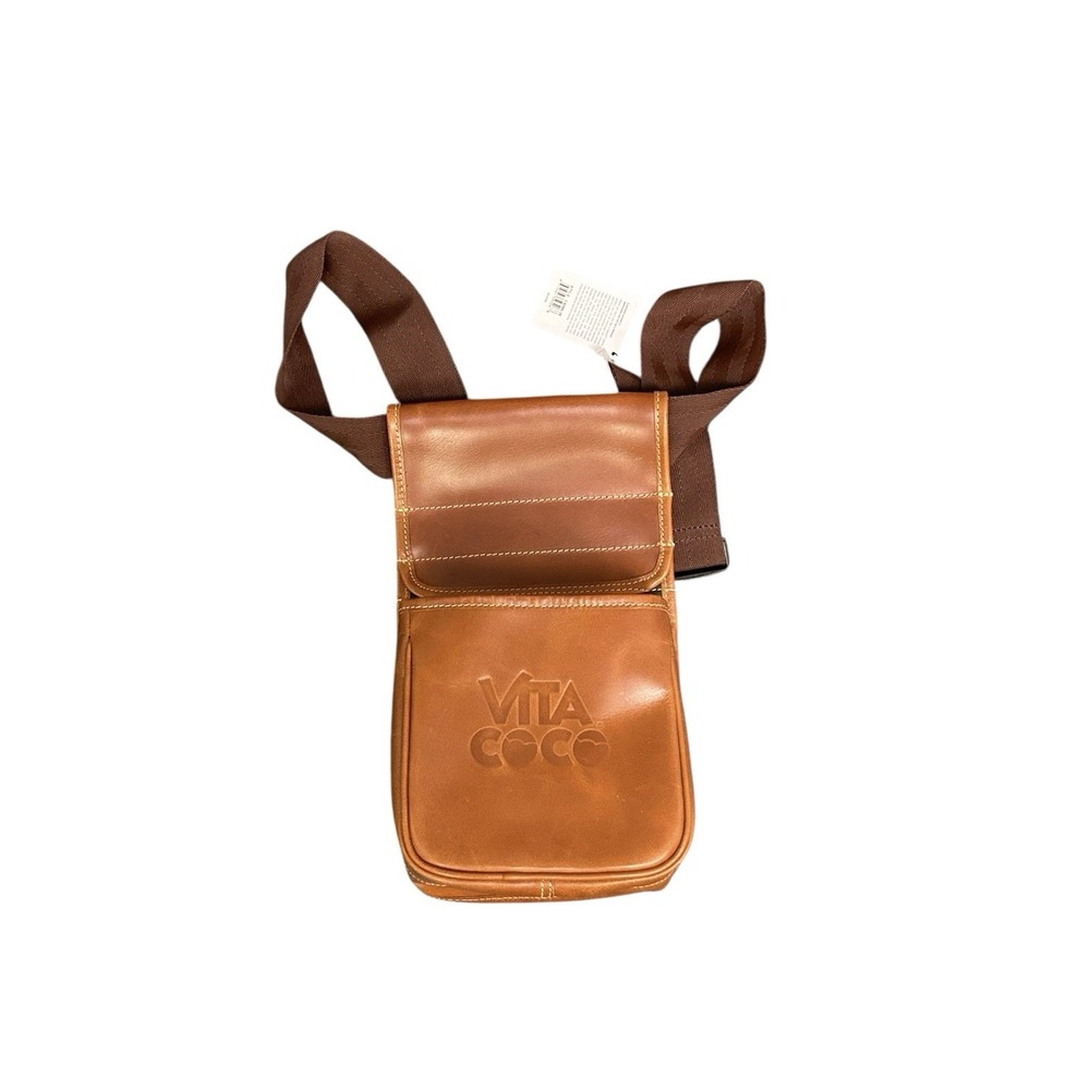 Canyon Leather Buffalo Shell Bag Crossbody NWT‎ Brown Vita Coco Logo Sling